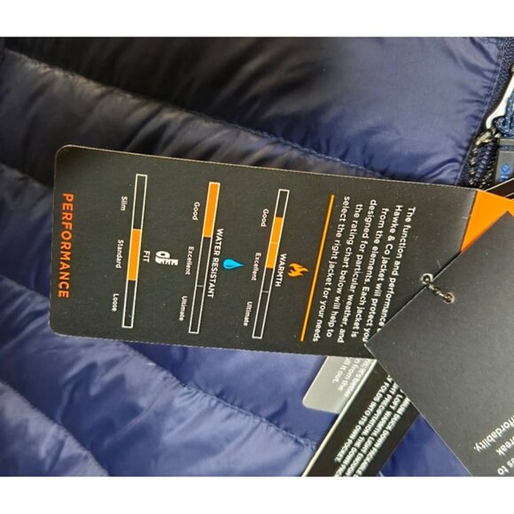 Hawke & Co Men's Navy XL Packable Down Jacket – Lightweight, Windproof, Water-Re - Picture 12 of 12